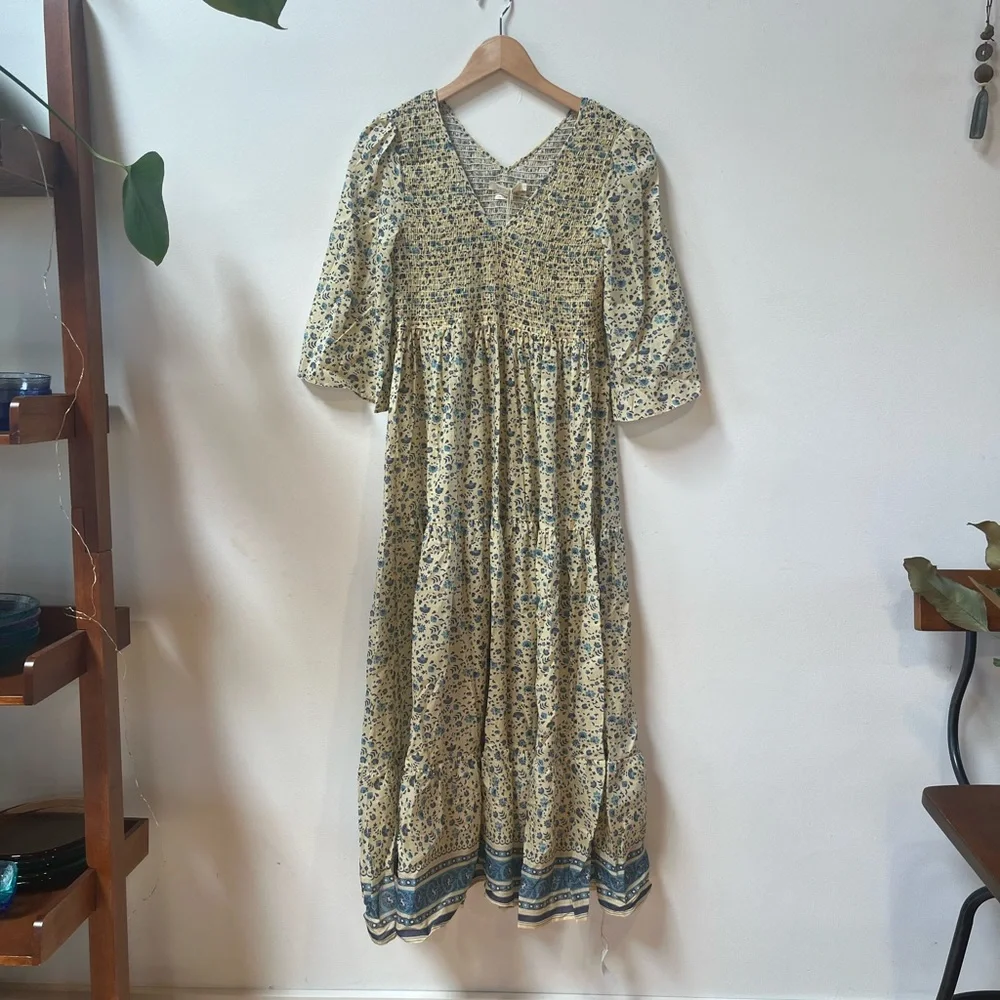 Christy Dawn Silk/Cotton Basil Dress - Picture 4 of 9